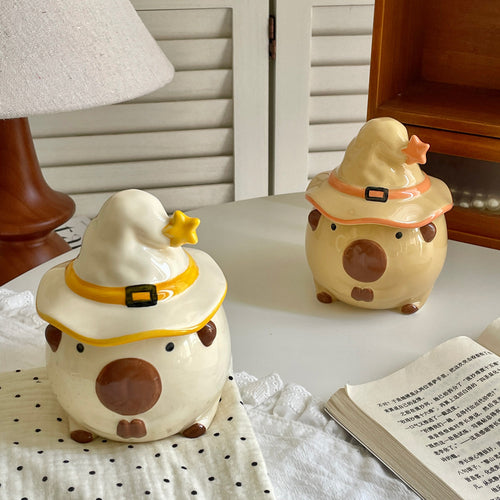 Cute Capybara Mug | Ceramic Coffee Mug with Lid | Kawaii Cup | Women's Gift | Coffee Mug | Tea Cup | Milk Mug | Birthday Gift | Office Mug